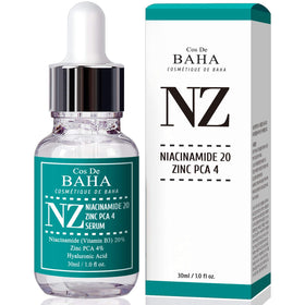 Cos De BAHA front bottle view showing sleek packaging and clear serum benefits