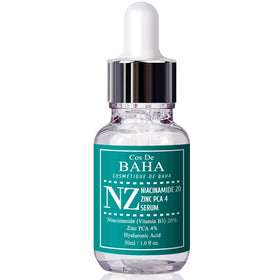Cos De BAHA bottle on bathroom mirror shelf showing lifestyle-ready skincare benefit