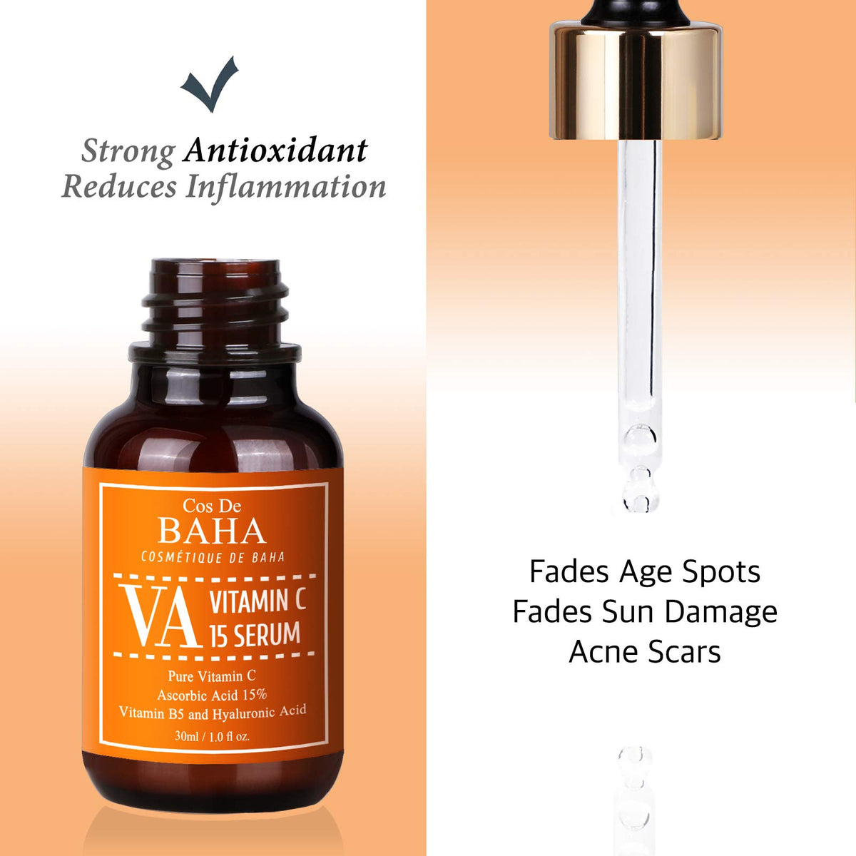Cos De BAHA dropper dispensing serum for precise application