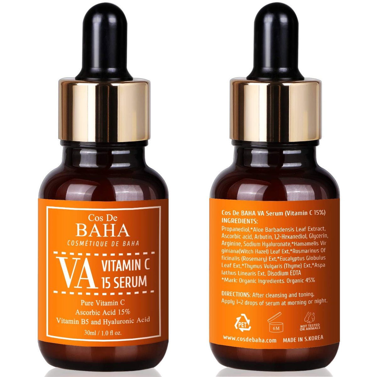 Cos De BAHA 30ml bottle beside coin for size comparison benefit