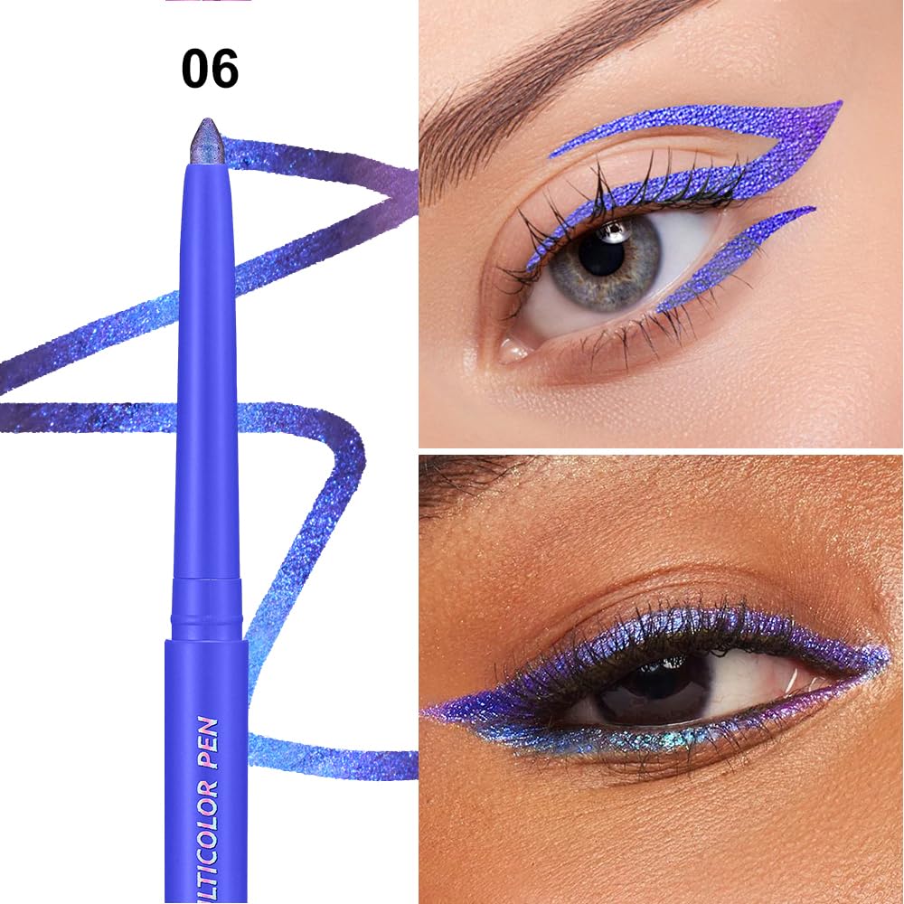 COSASTYA model at a party wearing multichrome liner for dazzling evening glamour
