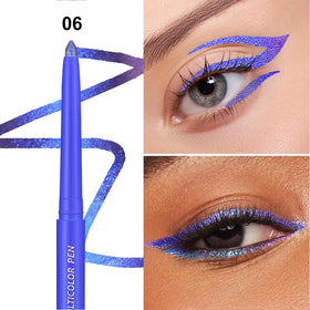COSASTYA model at a party wearing multichrome liner for dazzling evening glamour