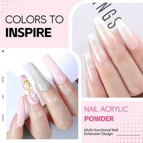 COSCELIA acrylic powders close-up displaying three shades for flexible nail designs