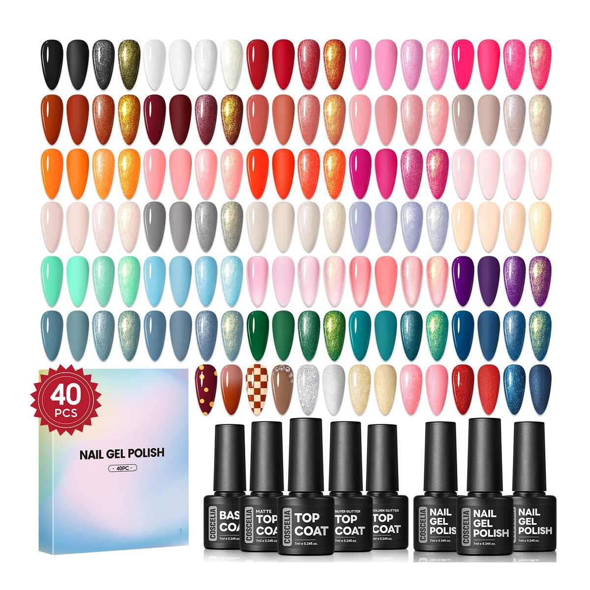 COSCELIA front packaging showing full 40-piece set and brand clarity