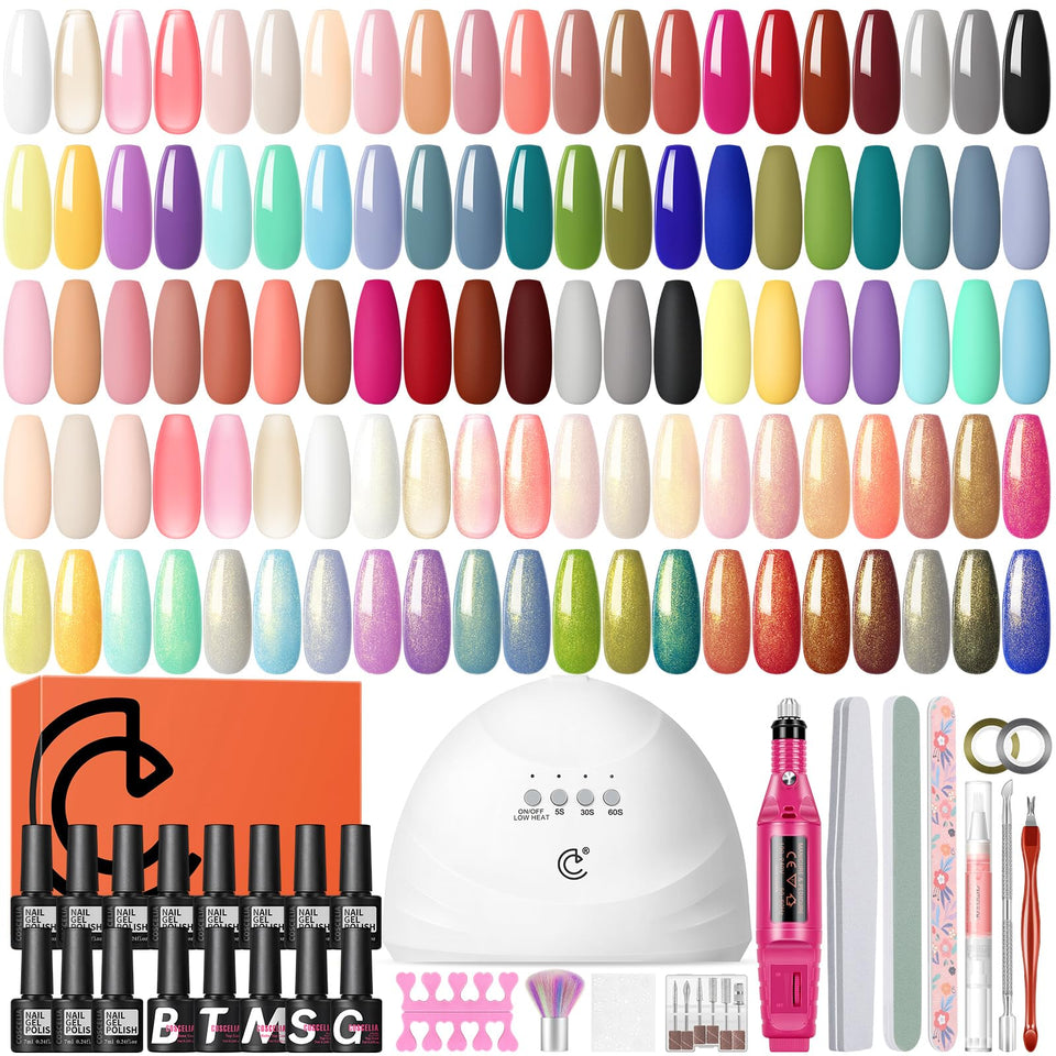 COSCELIA front packaging showing full 53-piece kit and color range, clear starter set benefit