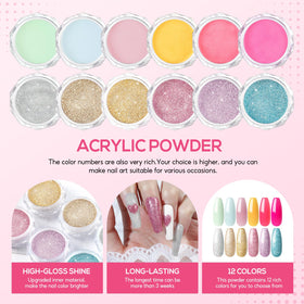 COSCELIA glitter powders and rhinestones spread for customizable designs