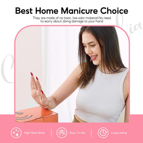 COSCELIA in-use manicure application showing smooth coverage and control