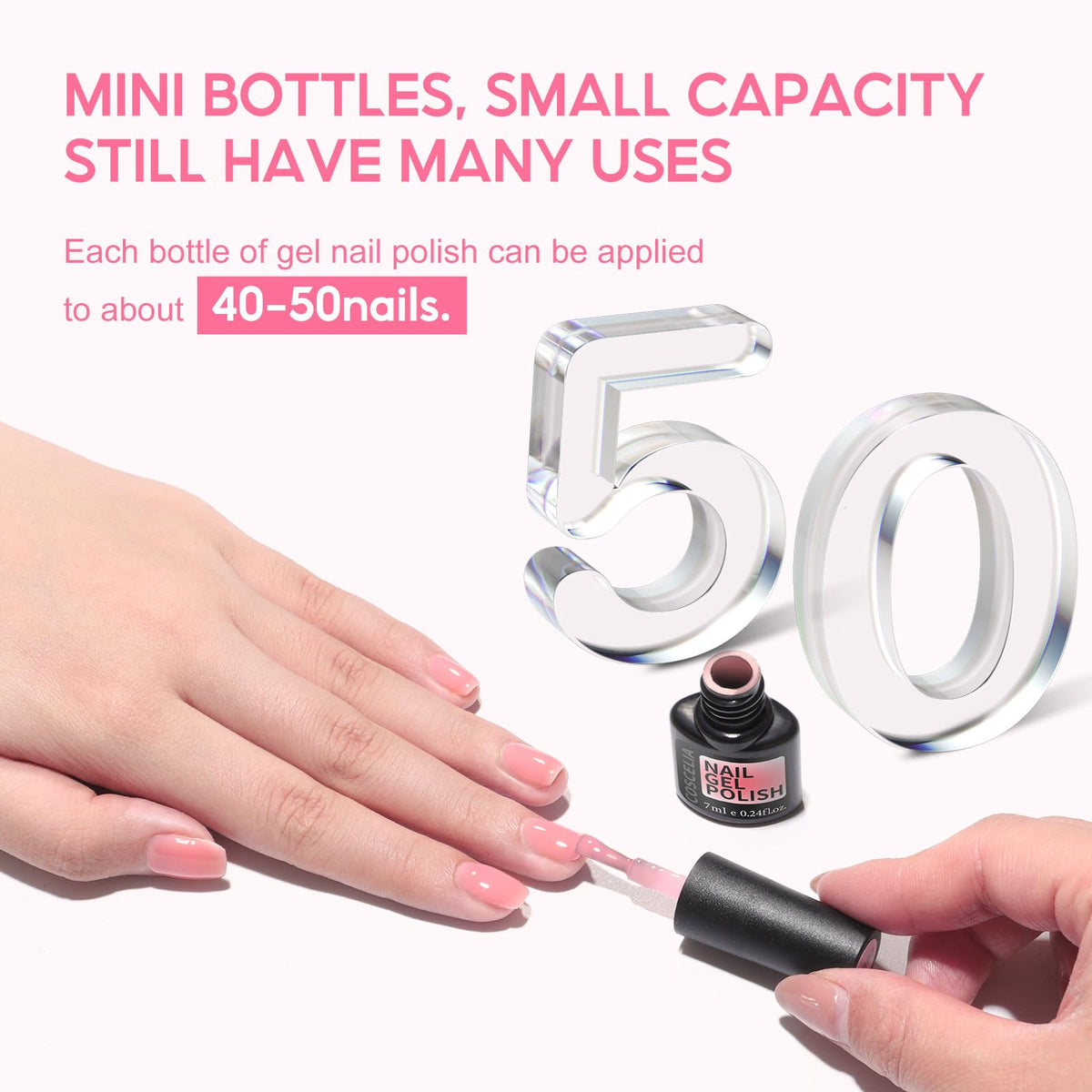 COSCELIA bottle scale beside a ruler for size and quantity clarity benefit