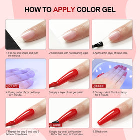 COSCELIA usage demo with hand under lamp, simplifies at-home salon-style curing