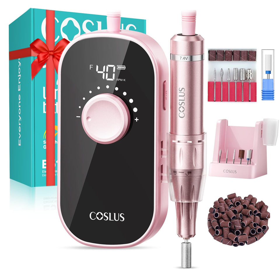 COSLUS E51 front view showing compact pink body and stand, demonstrating professional look
