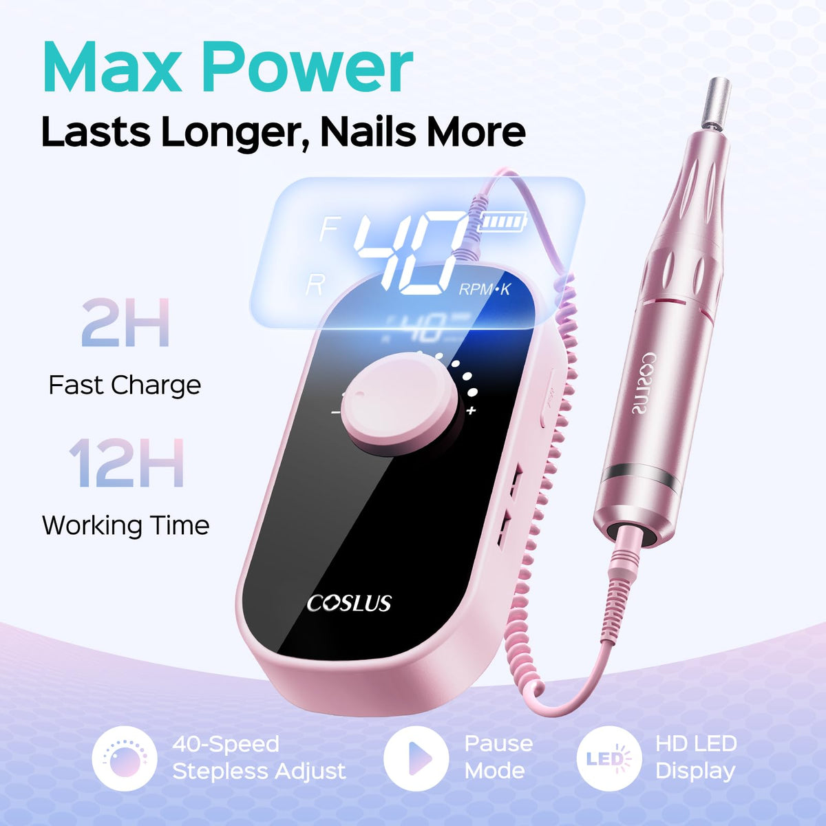 COSLUS handpiece texture close-up for comfortable grip and precise handling