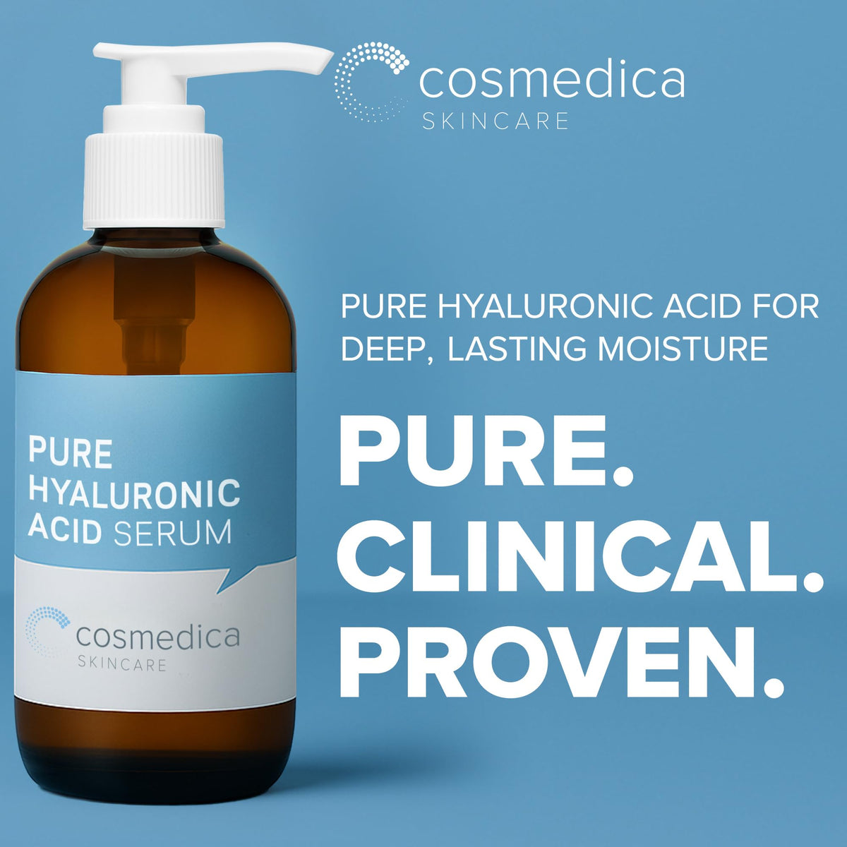 Cosmedica Skincare pump top detail for easy dispensing and controlled application benefit
