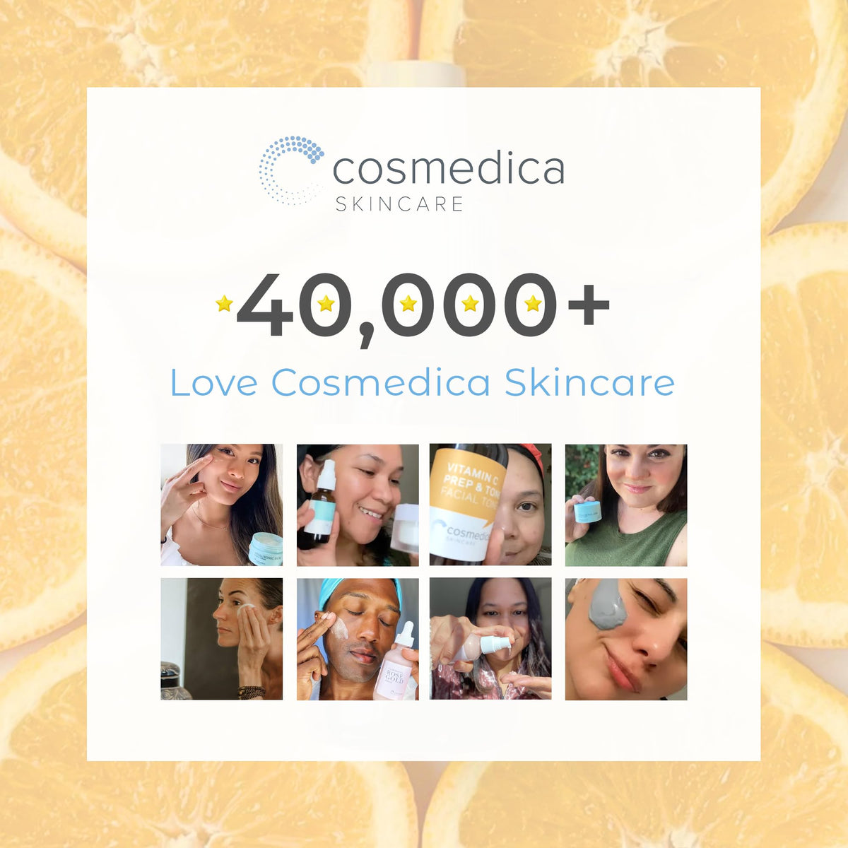Cosmedica set styled on bathroom shelf conveying everyday skincare routine benefit
