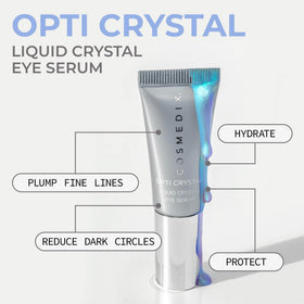 COSMEDIX liquid-crystal texture closeup highlighting silky hydration benefit
