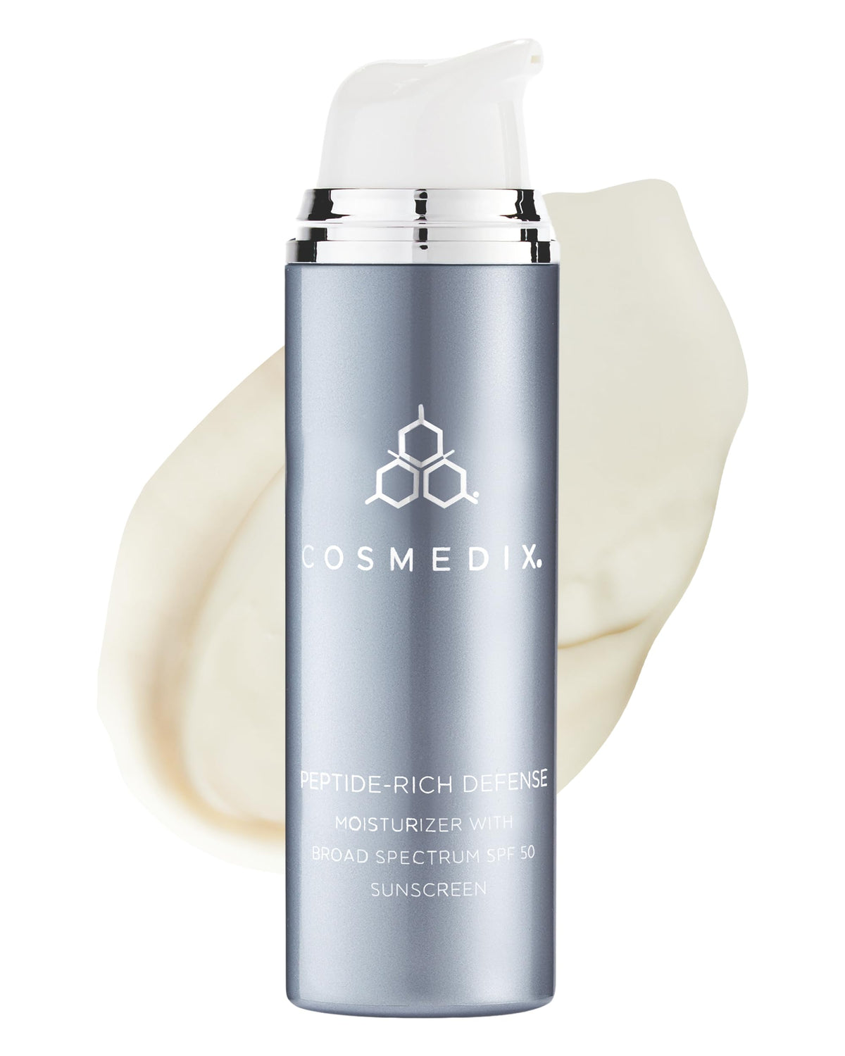 COSMEDIX front packaging showing SPF 50 and product name for daily protection