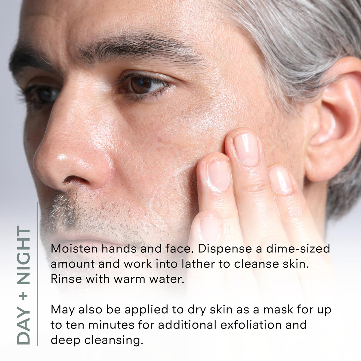 COSMEDIX Purity Clean poured onto hand, easy application for refreshed skin