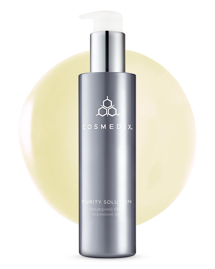 COSMEDIX front packaging showing bottle and label for clear product identification and trust