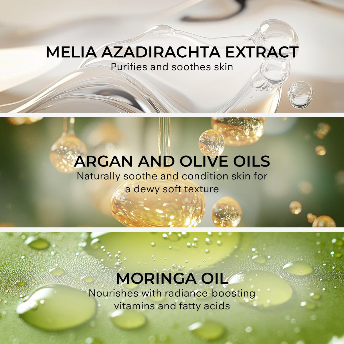COSMEDIX oil texture on hand demonstrating lightweight slip and easy makeup dissolution