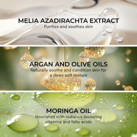 COSMEDIX oil texture on hand demonstrating lightweight slip and easy makeup dissolution