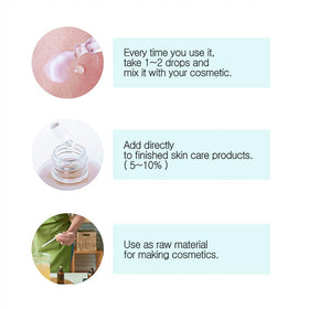 COSMETIC BOOSTERS label detail highlighting full ingredient list and transparency benefit