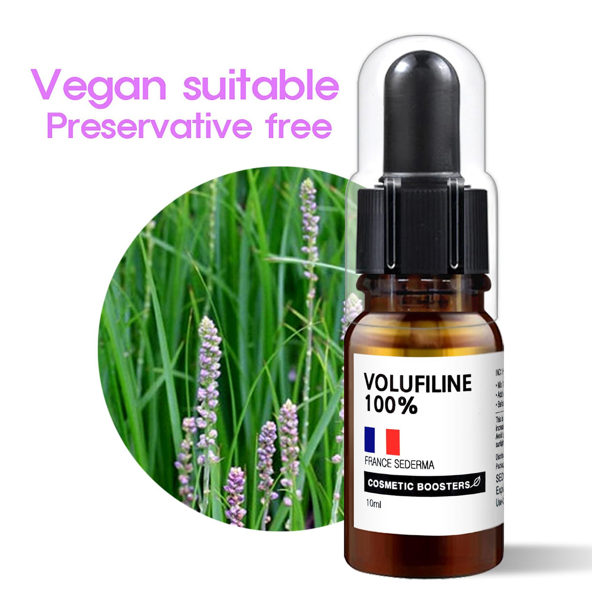 COSMETIC BOOSTERS texture drop on glass demonstrating oil-soluble consistency benefit