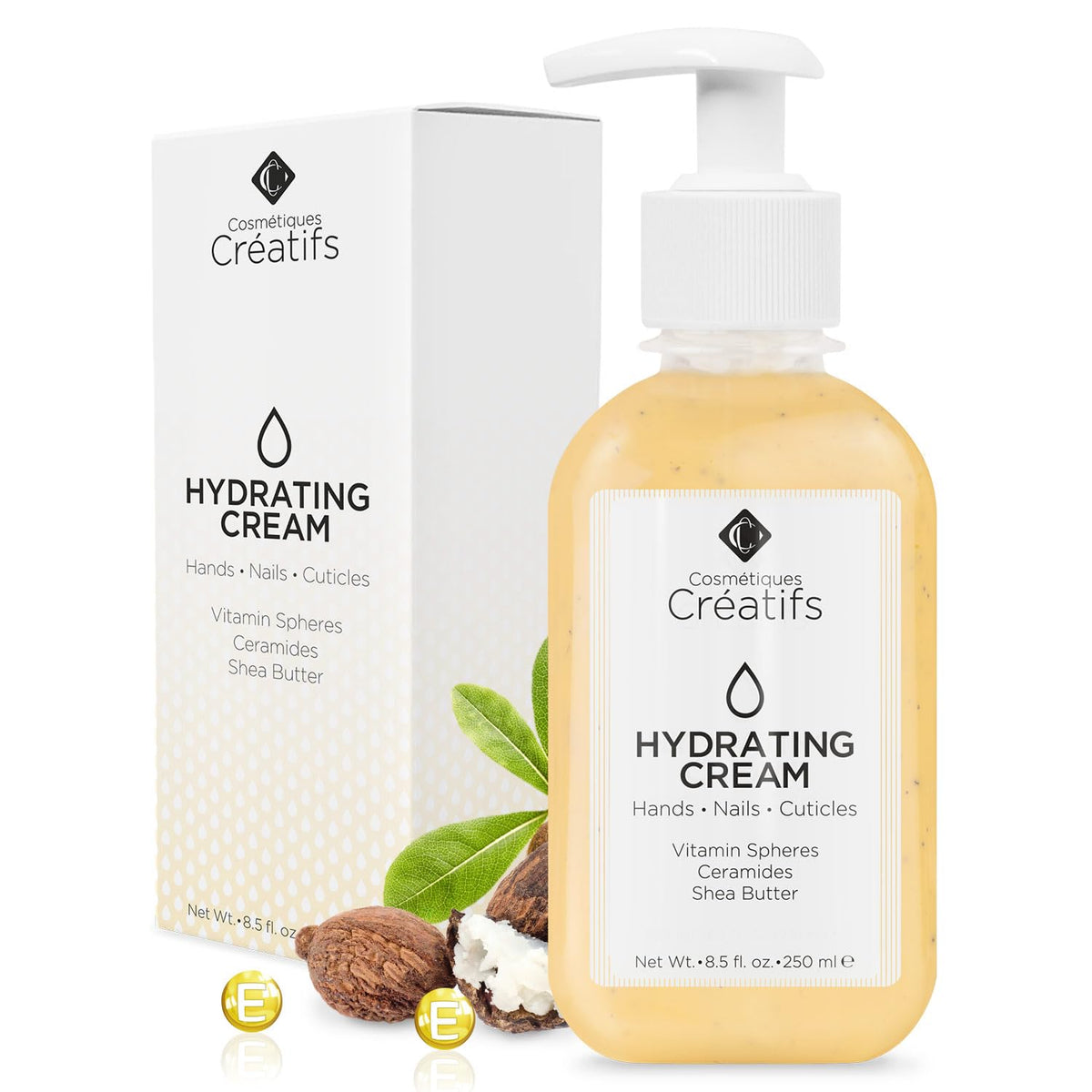 Cosmétiques Créatifs front tube with clear label and fast absorption benefit