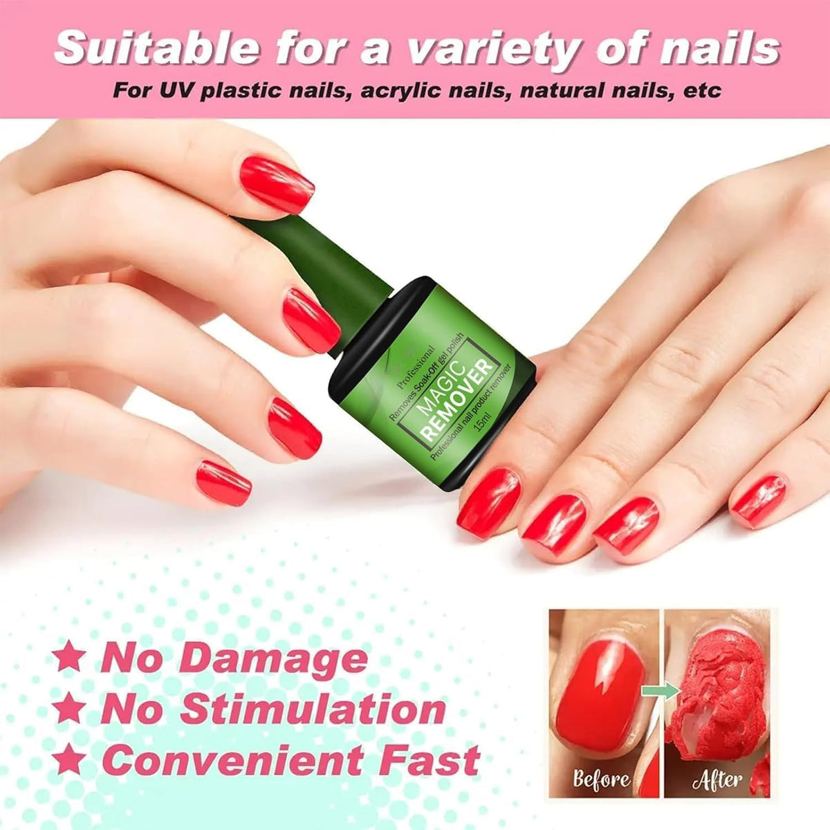 COSMOO applicator brush applying remover for faster gel breakdown benefit
