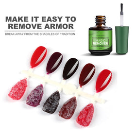 COSMOO remover in use on nails showing quick lift of gel polish benefit