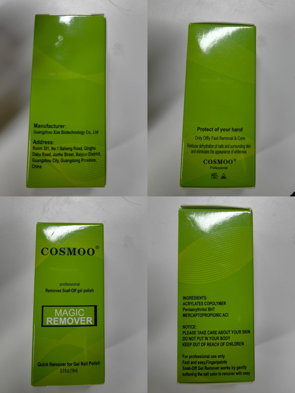 COSMOO packaging and box display for clear product contents and professional look benefit