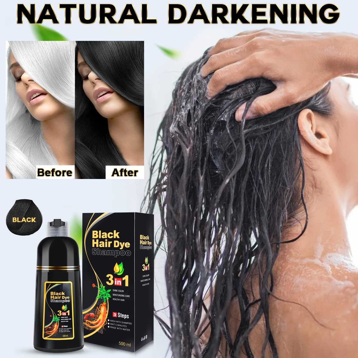 cosmpro being applied in shower showing fast at-home gray coverage