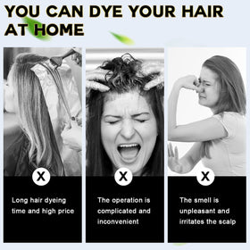 cosmpro before-and-after gray coverage comparison showing natural dark brown result