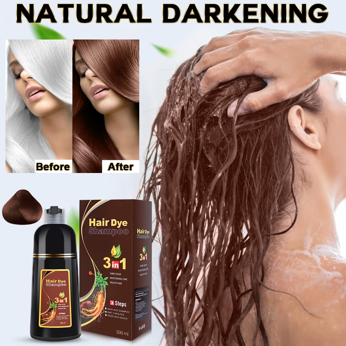 cosmpro shampoo being poured and lathered for easy at-home application benefit