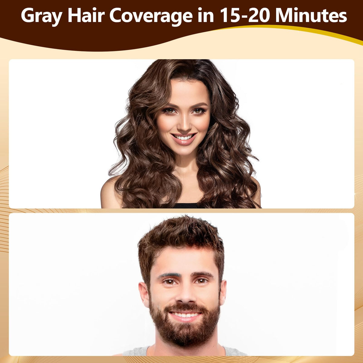 COSMTEK applied on gray roots showing effective gray coverage benefit