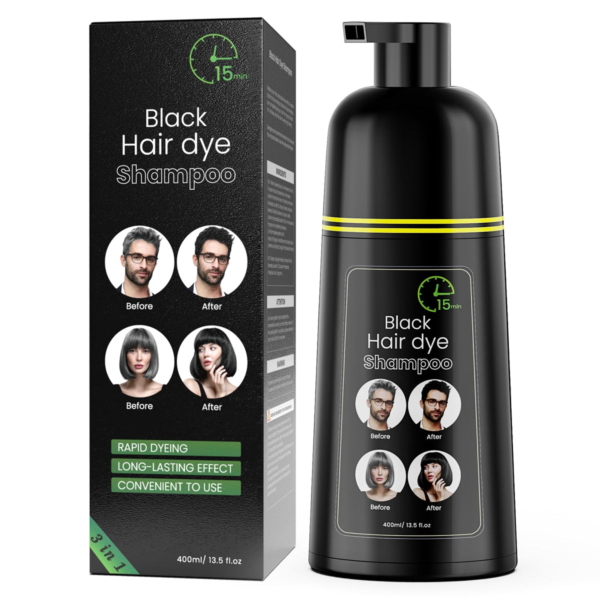 COSMTEK front bottle showing size and black shade benefits