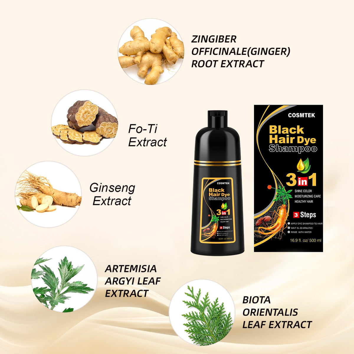 COSMTEK label close-up showing ingredients and usage instructions benefit