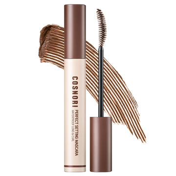 COSNORI front packaging cozy brown mascara showing product and branding benefit long wear