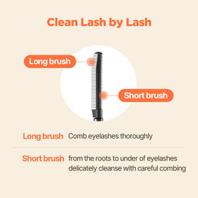 COSNORI mascara worn by model highlighting smudge-proof all-day wear