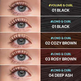 COSNORI mascara texture swiped displays smooth non-clumping formula for buildable color