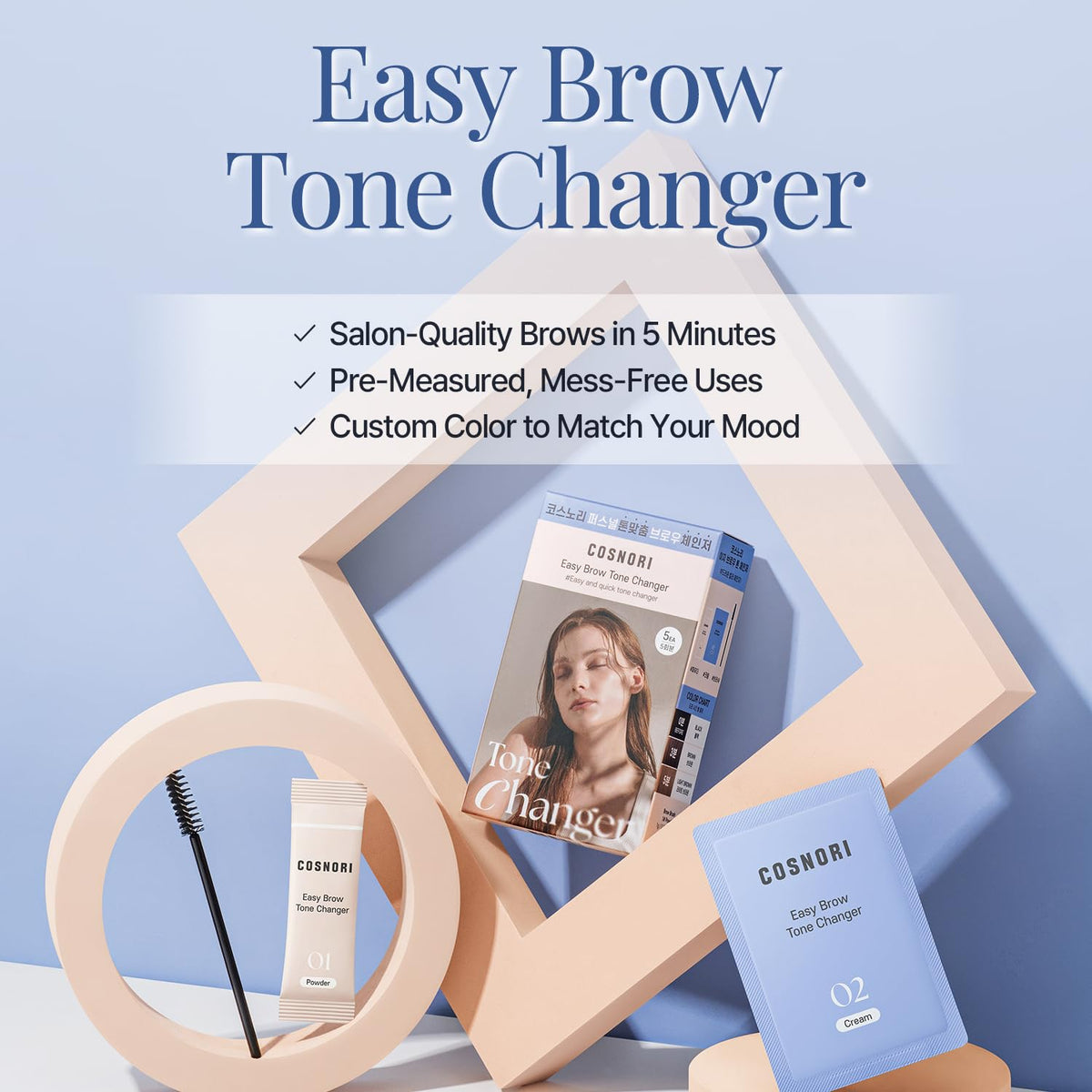 COSNORI single-use pouches displayed for hygienic, easy mixing benefit