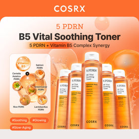COSRX label close-up highlighting PDRN complex benefits