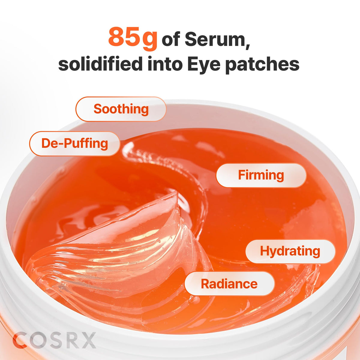 COSRX patch next to fingers to show size and precise under-eye coverage benefit