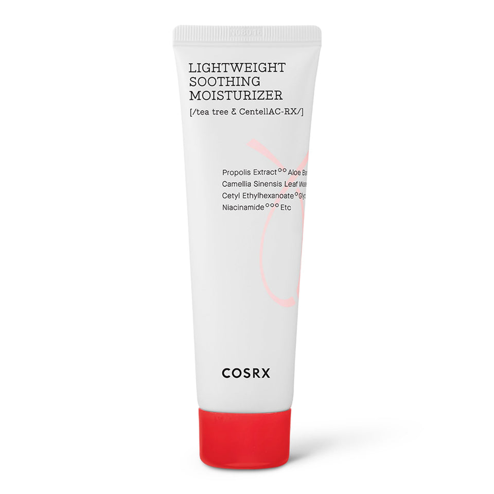 COSRX front packaging showing bottle and label and clear benefit