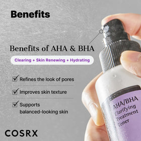 COSRX toner droplet on skin demonstrating lightweight texture