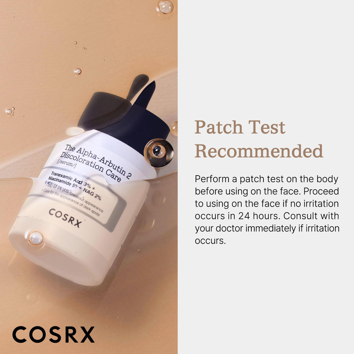 COSRX applied to cheek illustrating targeted spot treatment and even tone benefit