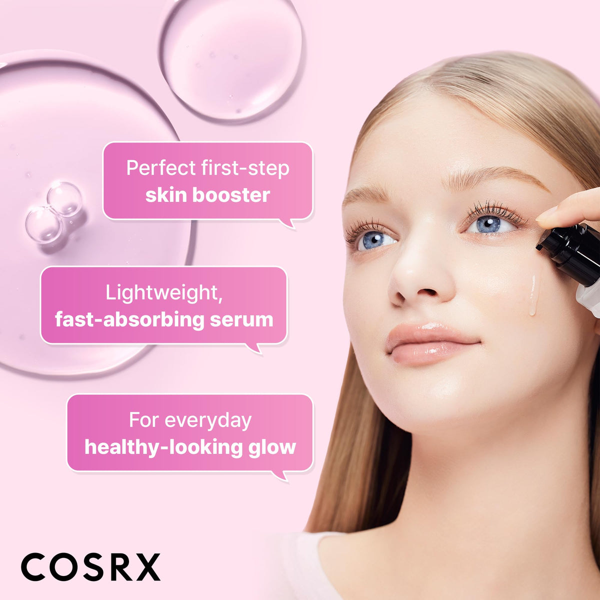 COSRX application on hand demonstrating smooth spread and quick absorption