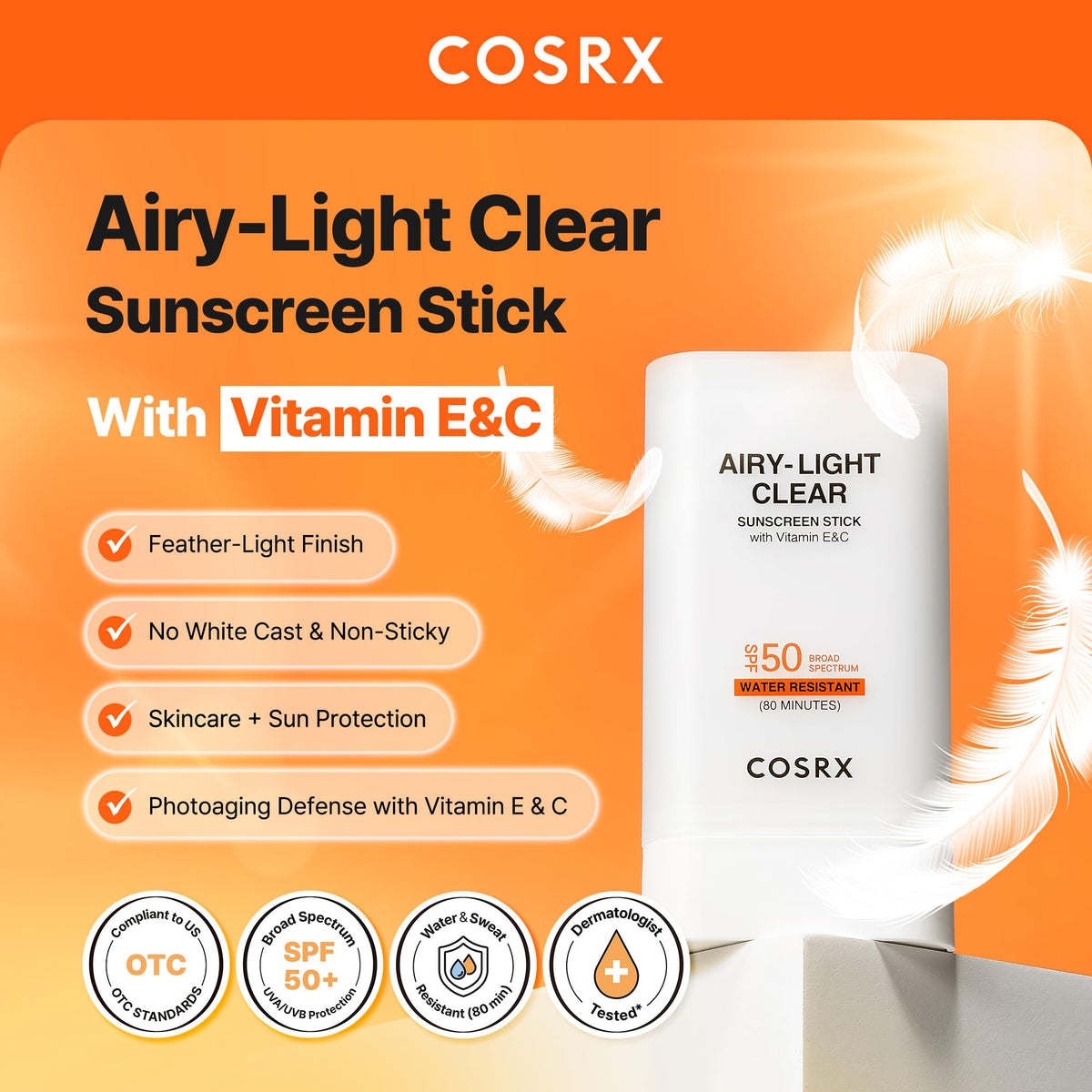 COSRX sunscreen applied on cheek illustrating seamless protection and natural look