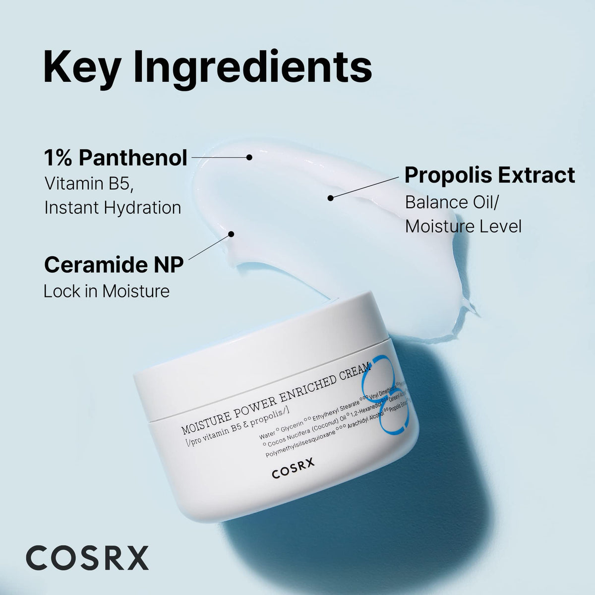 COSRX product applied on hand demonstrating easy spreadability and quick absorption