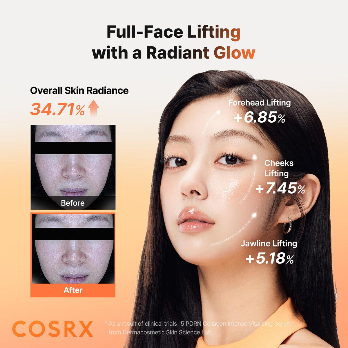 COSRX serum on hand being smoothed in showing spreadability and quick absorption benefit
