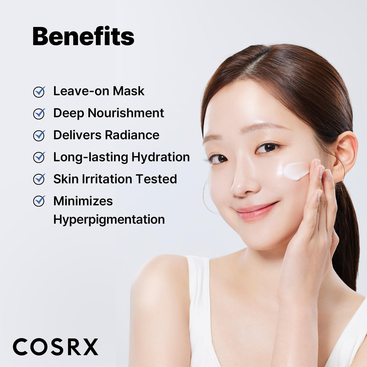 COSRX product being applied to face in evening routine for overnight nourishment