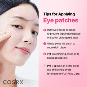 COSRX applied under-eye on model demonstrating cooling, secure fit